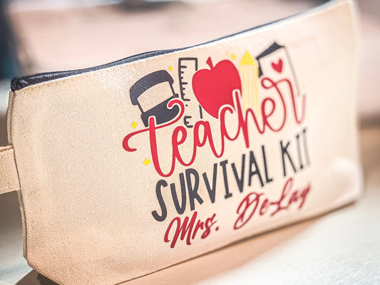 Teacher Survival Kit – Personalized Gift Pouch for Educators