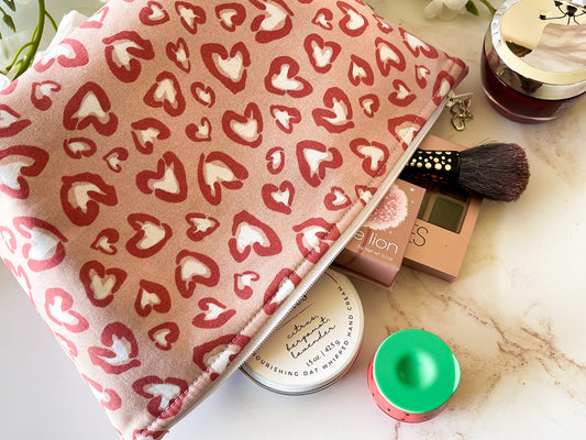 Wild Hearts Cosmetic Bag – Sweet & Wild Collection Zipper Pouch