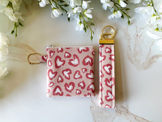 Wild Hearts Zipper Pouch & Wristlet Keychain Bundle – Sweet & Wild Collection