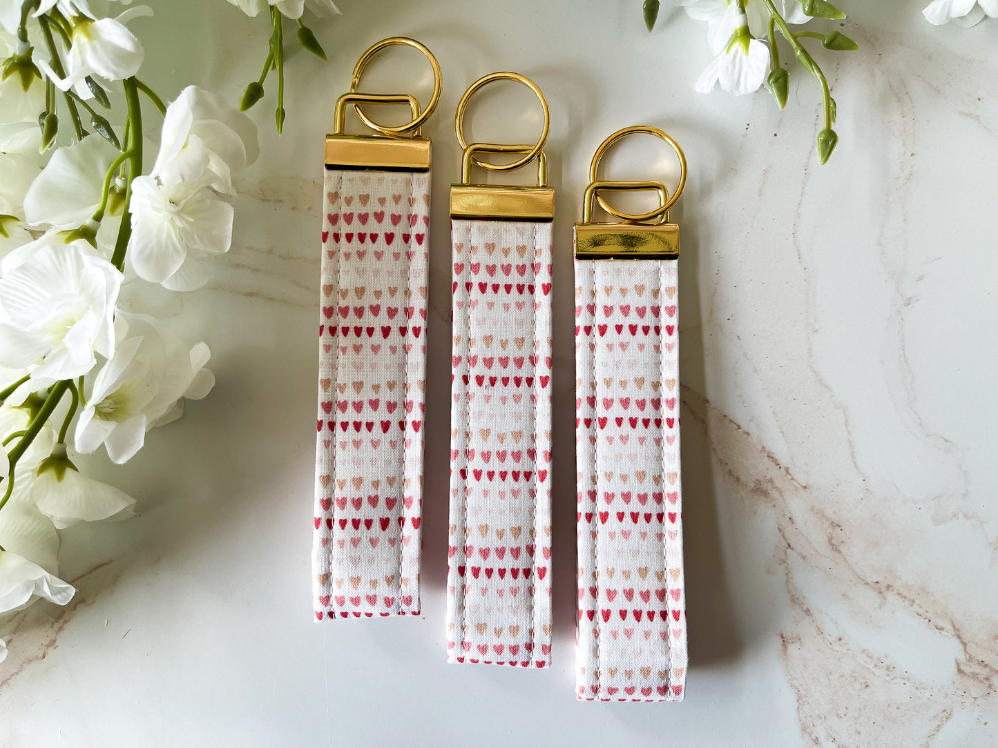 Mini Hearts Wristlet Keychain