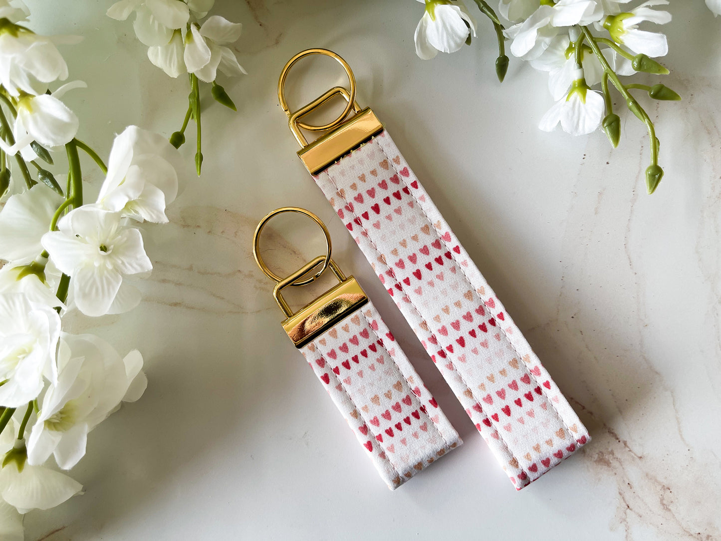 Mini Hearts Wristlet Keychain