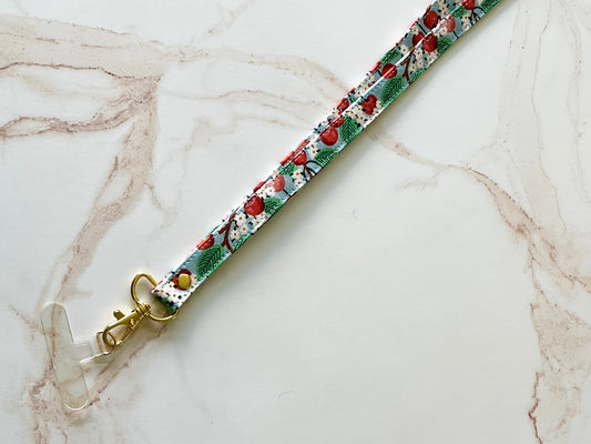 Floral Fabric Lanyard with Phone Tether