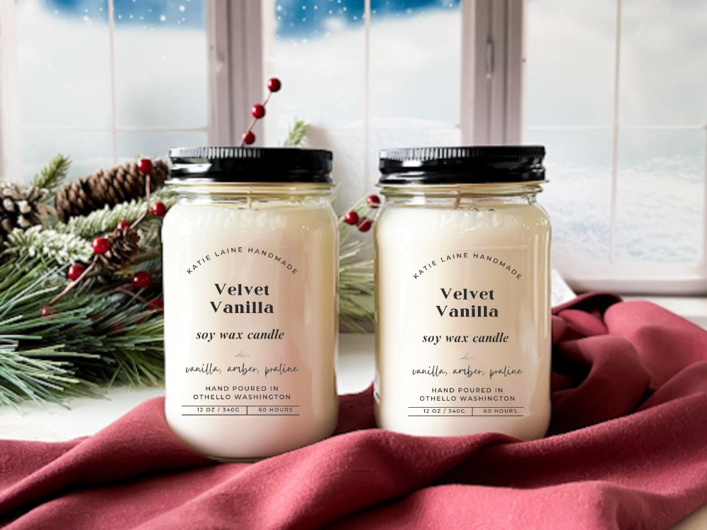 Velvet Vanilla Soy Candle or Wax Melt – Warm & Cozy Vanilla Scent