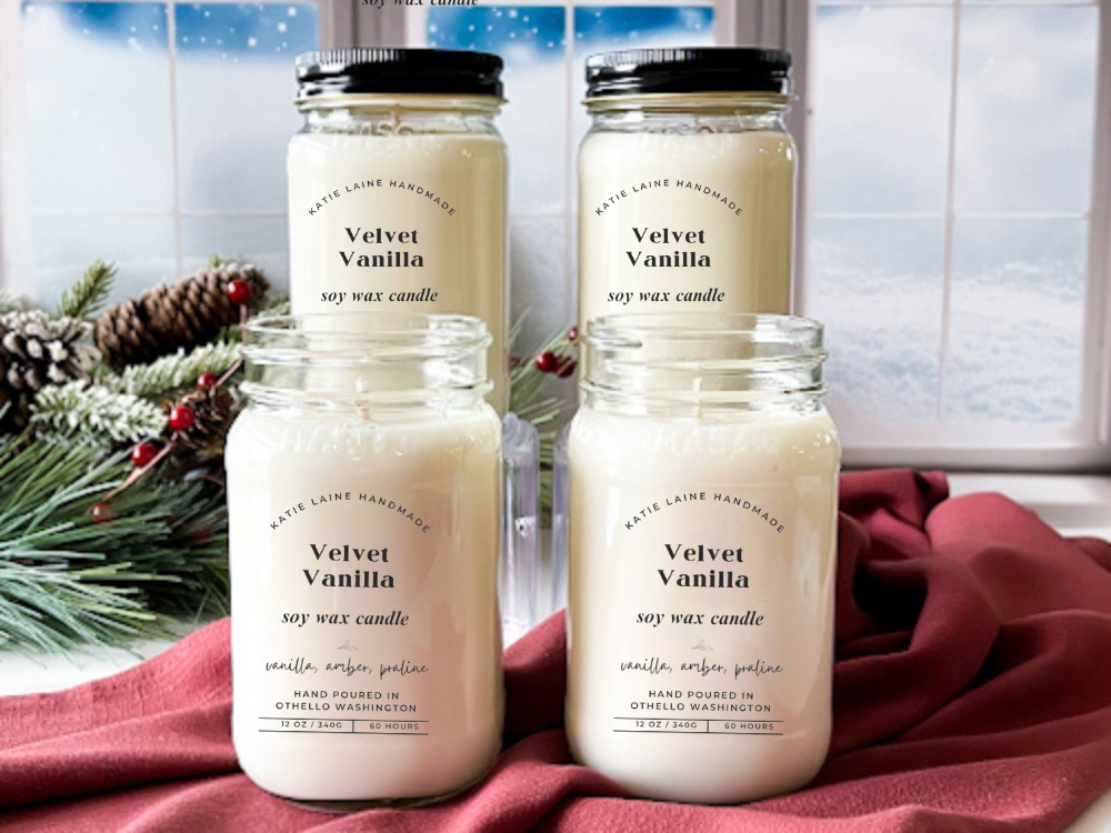 Velvet Vanilla Soy Candle or Wax Melt – Warm & Cozy Vanilla Scent