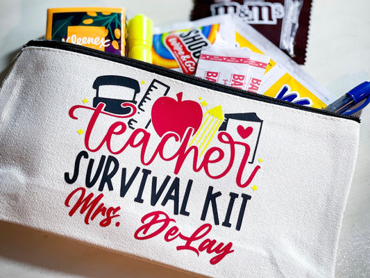 Teacher Survival Kit – Personalized Gift Pouch for Educators
