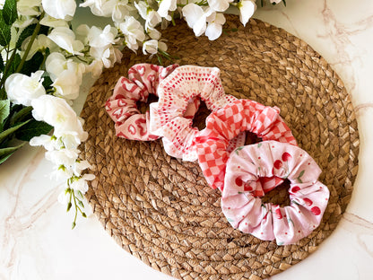 Pink & Orange Wild Check Scrunchie – Sweet & Wild Collection Hair Accessory