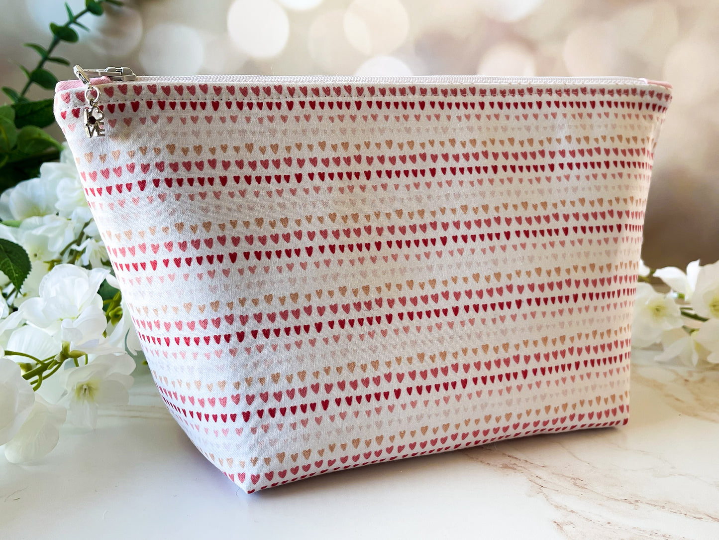 Mini Hearts Cosmetic Bag – Sweet & Wild Collection Zipper Pouch