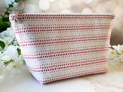 Mini Hearts Cosmetic Bag – Sweet & Wild Collection Zipper Pouch