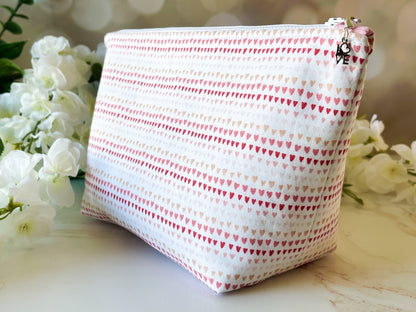Mini Hearts Cosmetic Bag – Sweet & Wild Collection Zipper Pouch