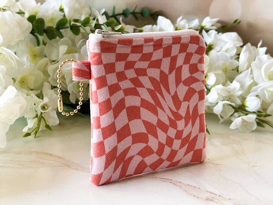 Pink & Orange Wild Check Small Zipper Pouch – Sweet & Wild Collection