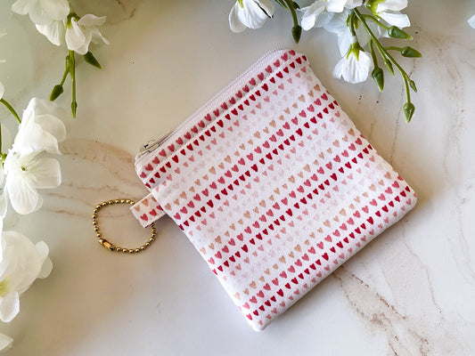 Mini Hearts Small Zipper Pouch – Sweet & Wild Collection Coin & Card Holder