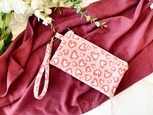 Wild Hearts Wristlet Zipper Pouch – Sweet & Wild Collection Clutch Bag