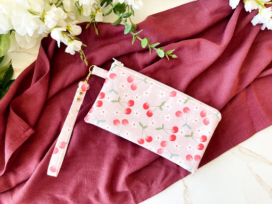 Sweet Cherries Wristlet Zipper Pouch – Sweet & Wild Collection Clutch Bag