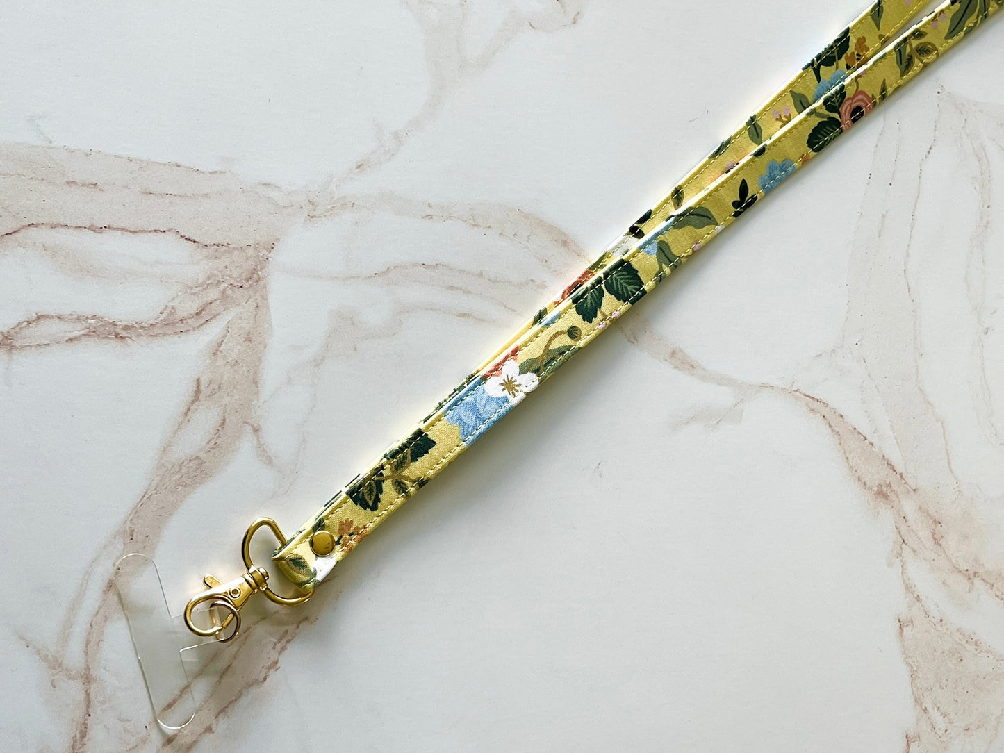 Floral Fabric Lanyard with Phone Tether