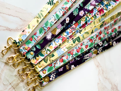 Floral Fabric Lanyard with Phone Tether
