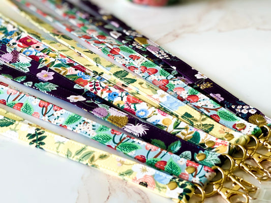 Floral Fabric Lanyard with Phone Tether