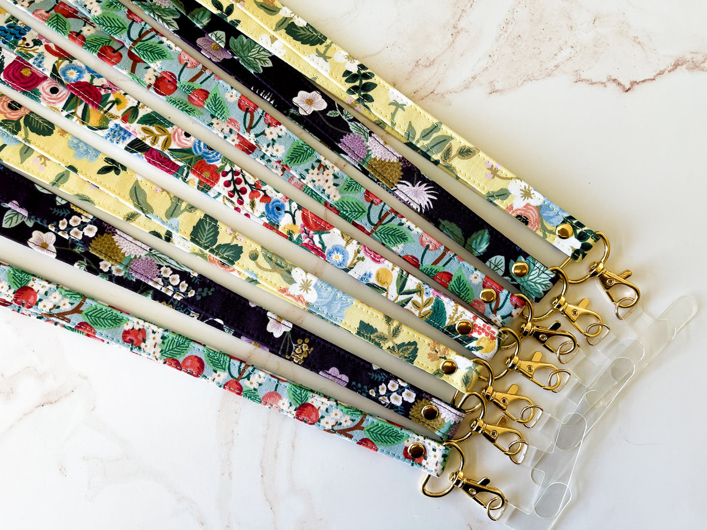 Floral Fabric Lanyard with Phone Tether