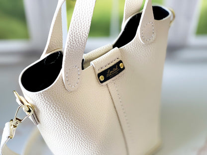 Claire | Cream Faux Leather Bucket Bag | The Haute Couture Collection