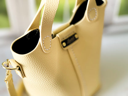 Soleil | Yellow Faux Leather Bucket Bag | The Haute Couture Collection