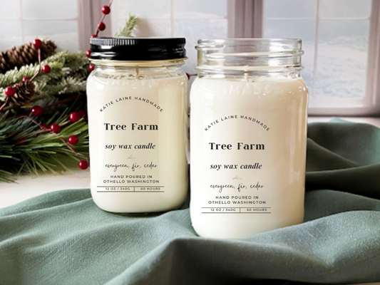 Tree Farm Soy Wax Candle or Beeswax Blend Wax Melt – Fresh Evergreen Scent