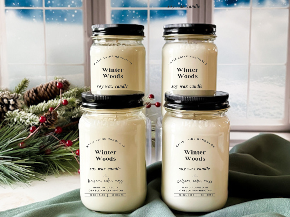 Winter Woods Soy Wax Candle or Beeswax Blend Wax Melt – Fresh & Earthy Evergreen Scent